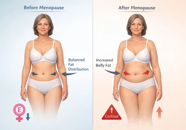 cortisol weight gain menopause