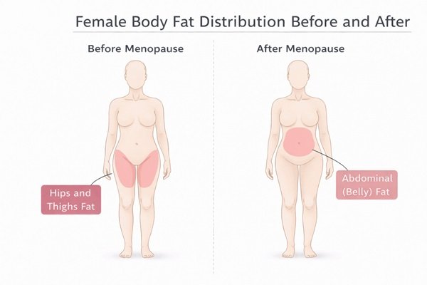 Fat distribution change during menopause